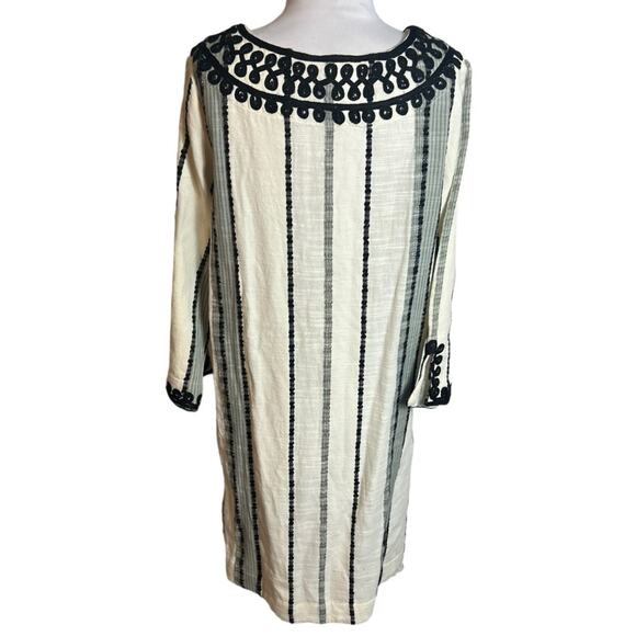 Soft surroundings striped embroidered tunic dress Sz M - Picture 2 of 6